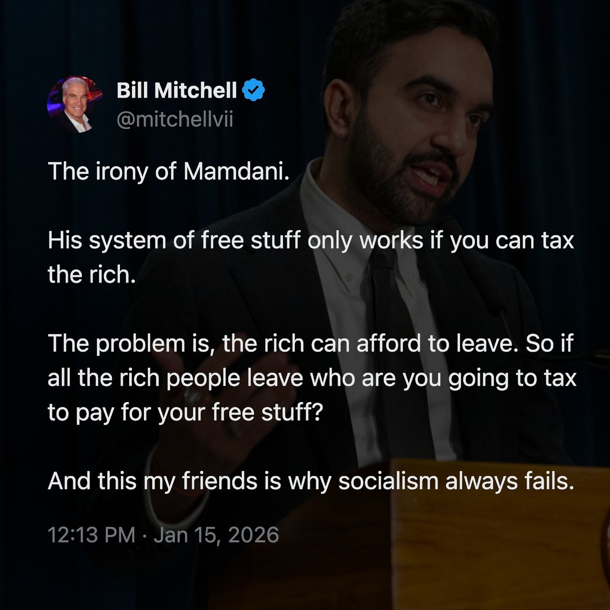 gwpro's tweet image. If you promise a bunch of #freestuff, and explain you are going to #tax the rich to pay for it, #capitalflight is a predictable outcome.  #welfare #socialism #centralplanning #Mamdani #fail #optout