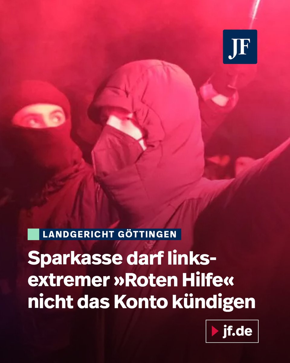 jungefreiheit's tweet image. Rechte Publizisten müssen regelmäßig Kontokündigungen hinnehmen – doch im umgekehrten Fall ziehen Banken vor Gericht den Kürzeren. Die Sparkasse Göttingen ist mit der Kündigung des Kontos der linksextremen „Roten Hilfe“ gescheitert. Das Landgericht verpflichtete das Institut im…