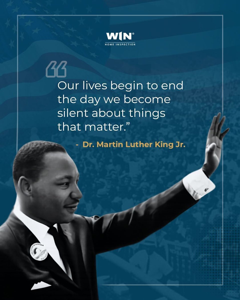 WINHomeInspect's tweet photo. Today, we honor Dr. Martin Luther King Jr. for standing up for what is right and never being silent.
#MartinLutheKingJrDay https://t.co/vWQaJRIk0t