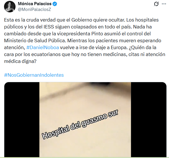 EcEnDirecto's tweet photo. #ATENCIÓN 
La asambleísta de la RC, @MoniPalaciosZ, denunció que los hospitales públicos y los del IESS siguen colapsados en todo el país, y mostró un video donde se observa a decenas de personas esperando atención en el Hospital del Guasmo Sur.
"Nada ha cambiado desde que la vicepresidenta (María José) Pinto asumió el control del Ministerio de Salud Pública. Mientras los pacientes mueren esperando atención, #DanielNoboa vuelve a irse de viaje a Europa", indicó.