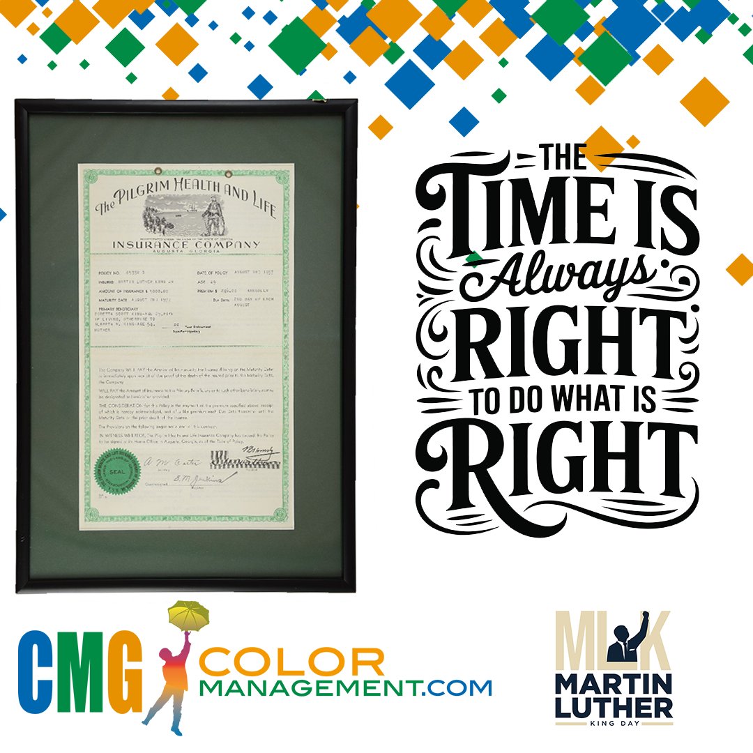Today we honor Martin Luther King Jr. and his belief that character defines us more than skin color. Happy MLK Day to all our American followers! #MLKDay #MLKJr #ColorManagement #Print #Printing