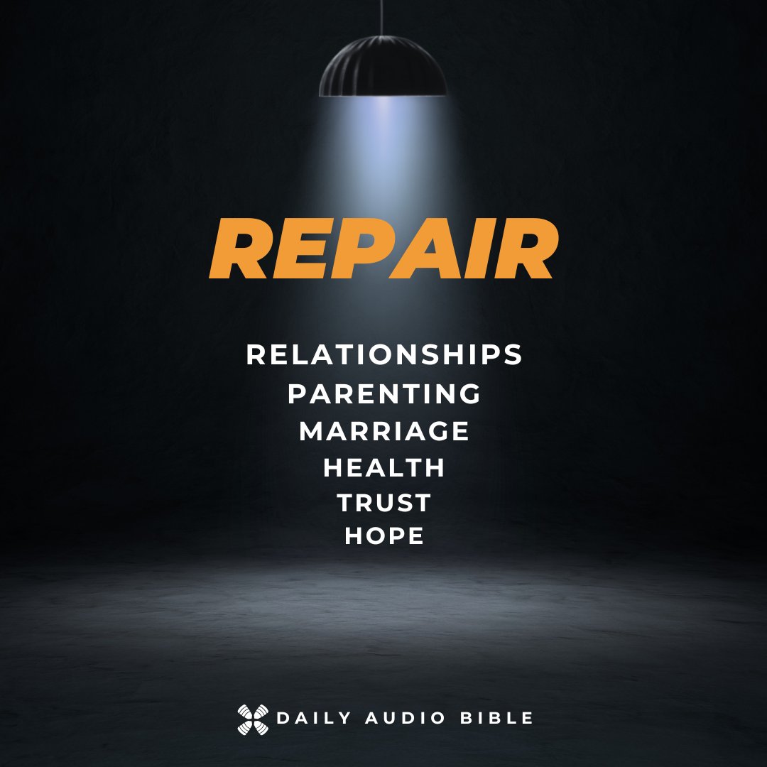 REPAIR. A year to tend what is worn down, strengthen what is weak, and trust God with restoration! 

#DailyAudioBible #DABCommunity #DABFamily #BibleInAYear #ScriptureDaily #GodsWord #BibleReading #WordOfGod #FaithJourney #RootedInTruth