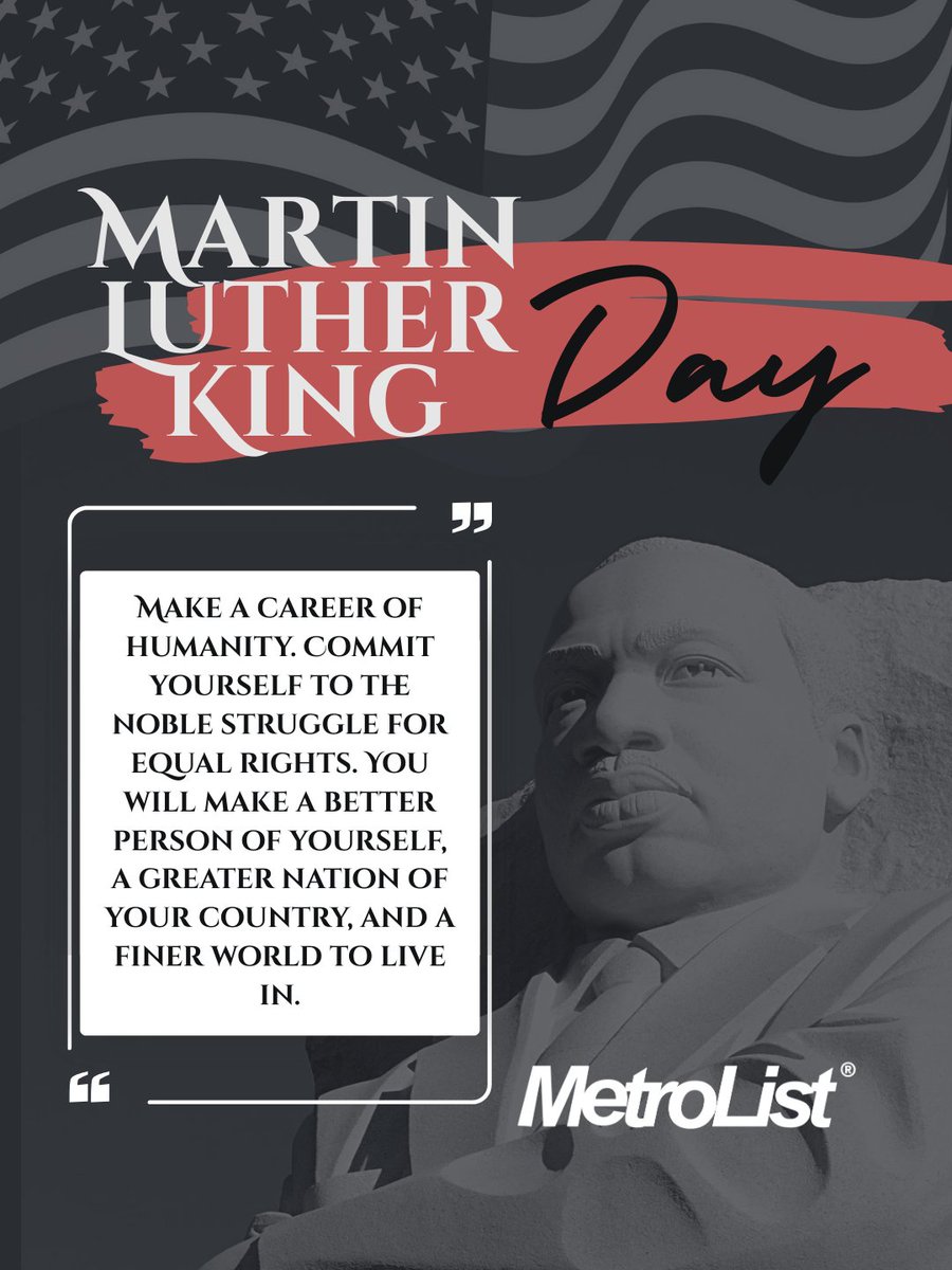MetroList will be closed on Jan 19th in honor of MLK Jr. Let’s remember his bravery and vision for a brighter future. Tech support will be available 9AM–3PM if you need assistance. Make it a great day!  #MartinLutherKingJr #CommunityMatters #MetroListCares