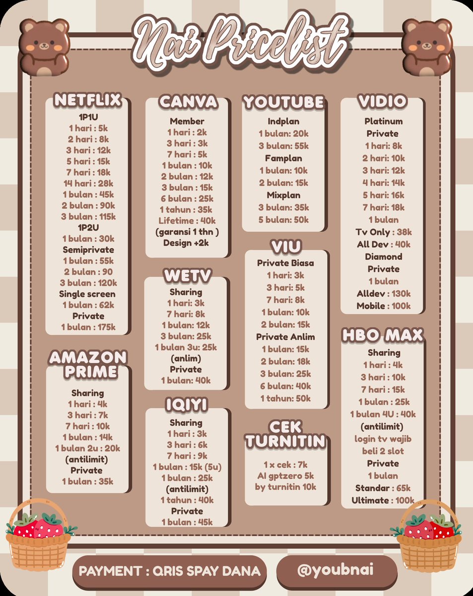 fguird's tweet image. JAJAN NONTON JUAL BELI WTB WTS NEED NETFLIX CANVA YOUTUBE VIDIO VIU WETV PRIME IQIYI CEK TURNITIN SPOTIFY YOUKU HBO MAX BSTATION CAPCUT TAHUN BARU BSTATION LOKLOK MEITU YOUKU GRAMMARLY ZOOM HARIAN

fast responִ ࣪ ˖ ࣪ 𖦹˙— wa.me/6285166622979

#zonauang cilok10_