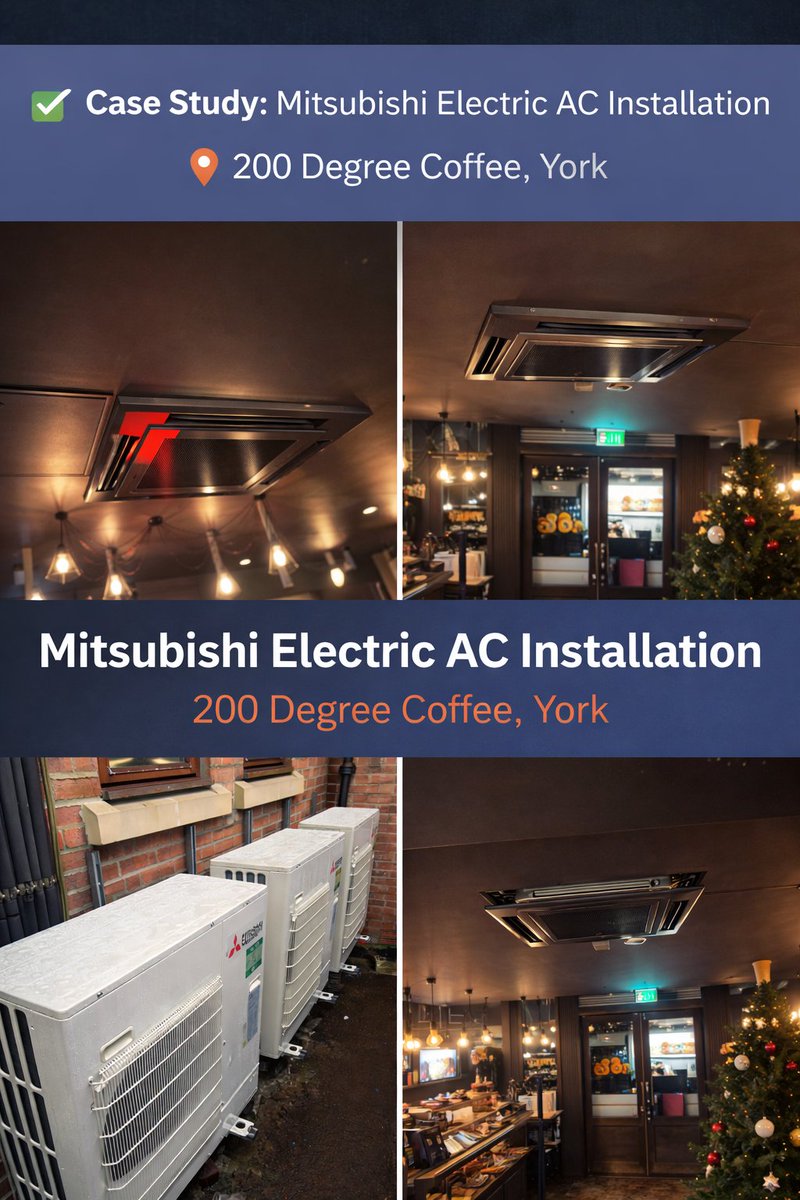 ames_air's tweet photo. ✅ Case Study: Mitsubishi Electric Air Conditioning Installation York – 200 Degree Coffee

Check it out on our website:
https://t.co/qkC7DT8YWp 

#CaseStudy #MitsubishiElectric #AirConditioning #CommercialAC #HVAC #Ventilation #HVACyork #HVACnorfolk #CafeAC #AC #CafeFitOutv https://t.co/3bvriZVgq5