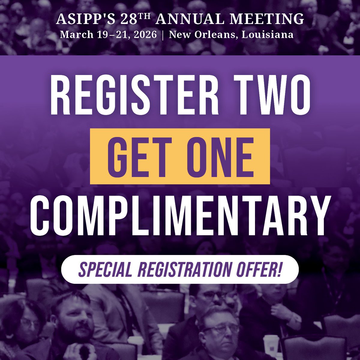 ASIPP's tweet image. There is still time to take advantage of ASIPP’s Annual Meeting group registration offer!

ow.ly/rB9J50XUf07