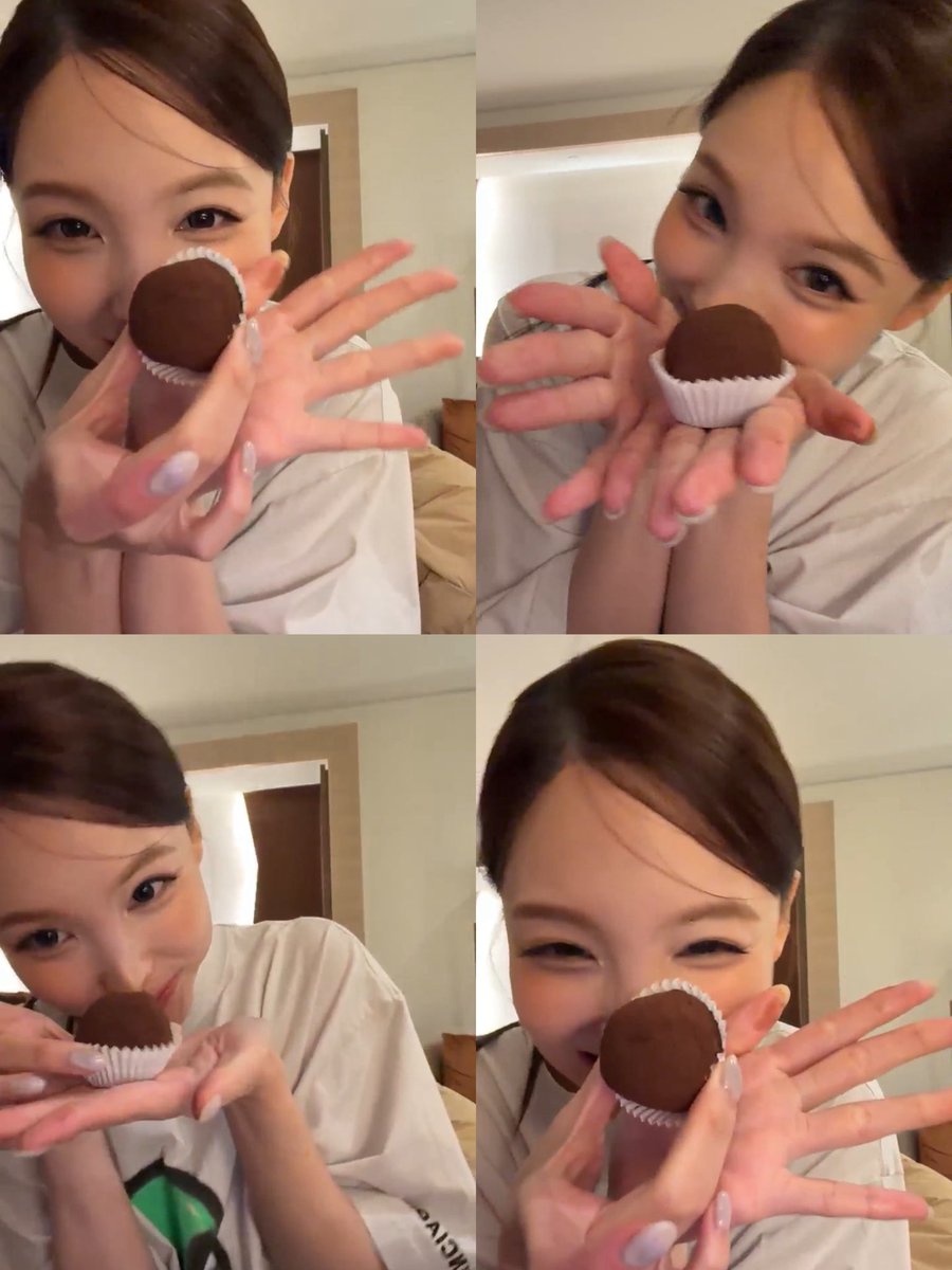 트와이스맏언니(31살)제일신날때: 두쫀쿠먹을려고자랑할때