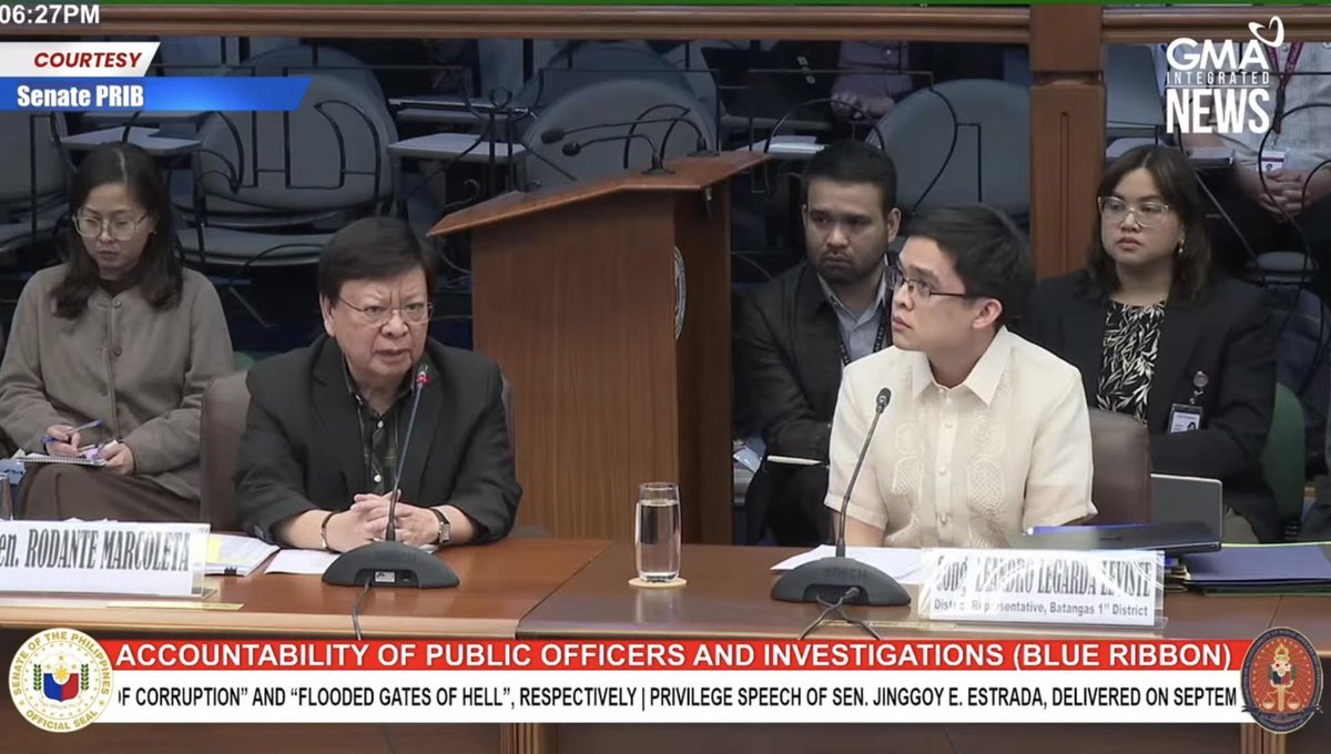 Rodante Marcoleta said in front of Leandro Leviste or to his face that Leviste was incompetent – did not have the legal capacity to authenticate the Cabral Files sincd Leviste was not from DPWH or a staff of DPWH that handles the files.

Hindi naman pumalag si Cong. Leviste! 😂
