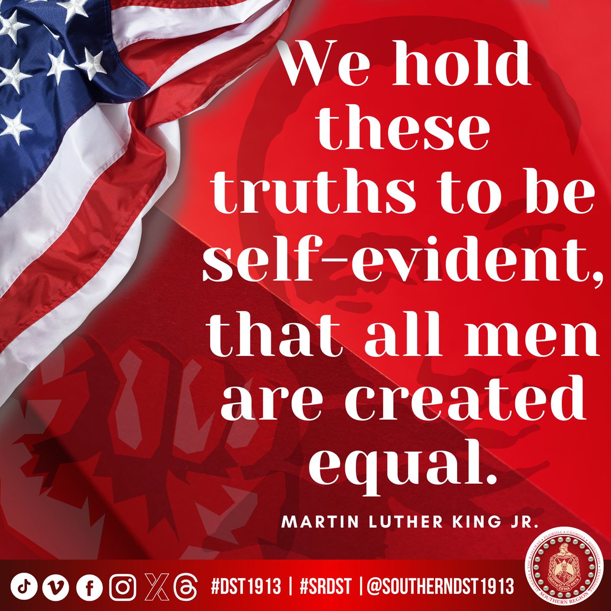 Today we pause to honor Dr. King’s vision and recommit ourselves to the ongoing work of justice, equity, and freedom for all. May we live these truths not only in words, but through service, advocacy, and love in action.

#SRDST #DST1913 #AdvocacyInAction