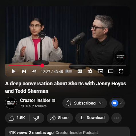 This is literally the best explanation I’ve seen on what makes YouTube Shorts go viral.
(from a creator who gets billions of views)

Here is the YouTube Shorts Success Formula (straight from Jenny Hoyos's playbook) : 

1/ Master the hook
“The hook is the most important thing. If
