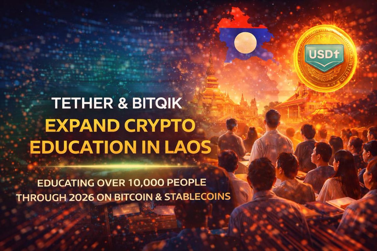 TETHER PARTNERS WITH BITQIK TO EXPAND CRYPTO EDUCATION IN LAOS Tether has  announced a collaboration with Bitqik to promote education around Bitcoin  and stablecoins across Laos through online learning materials and quarterly
