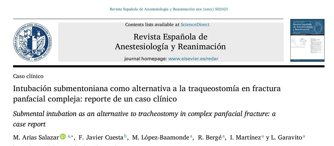 Revista Española de Anestesiología y Reanimación tweet media
