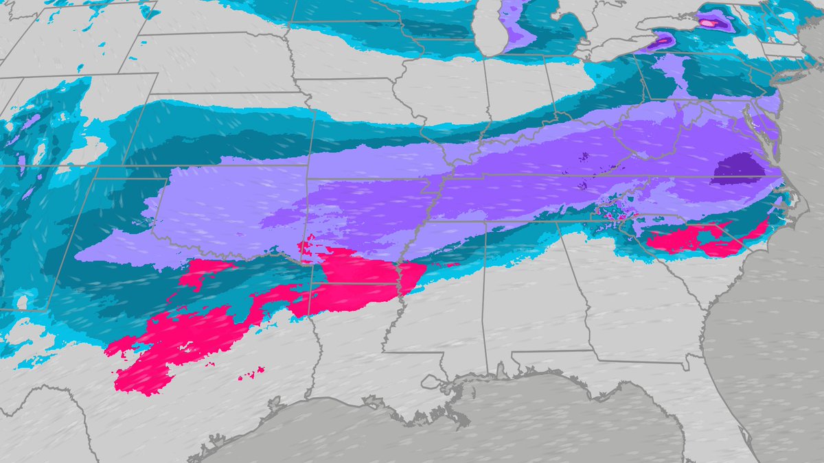 weatherchannel's tweet photo. Models are suggesting that rain, snow and ice could threaten Southern cities this weekend. Stay in the know with our forecast. https://t.co/pzonWji3rz https://t.co/ZKRm4YTCVt