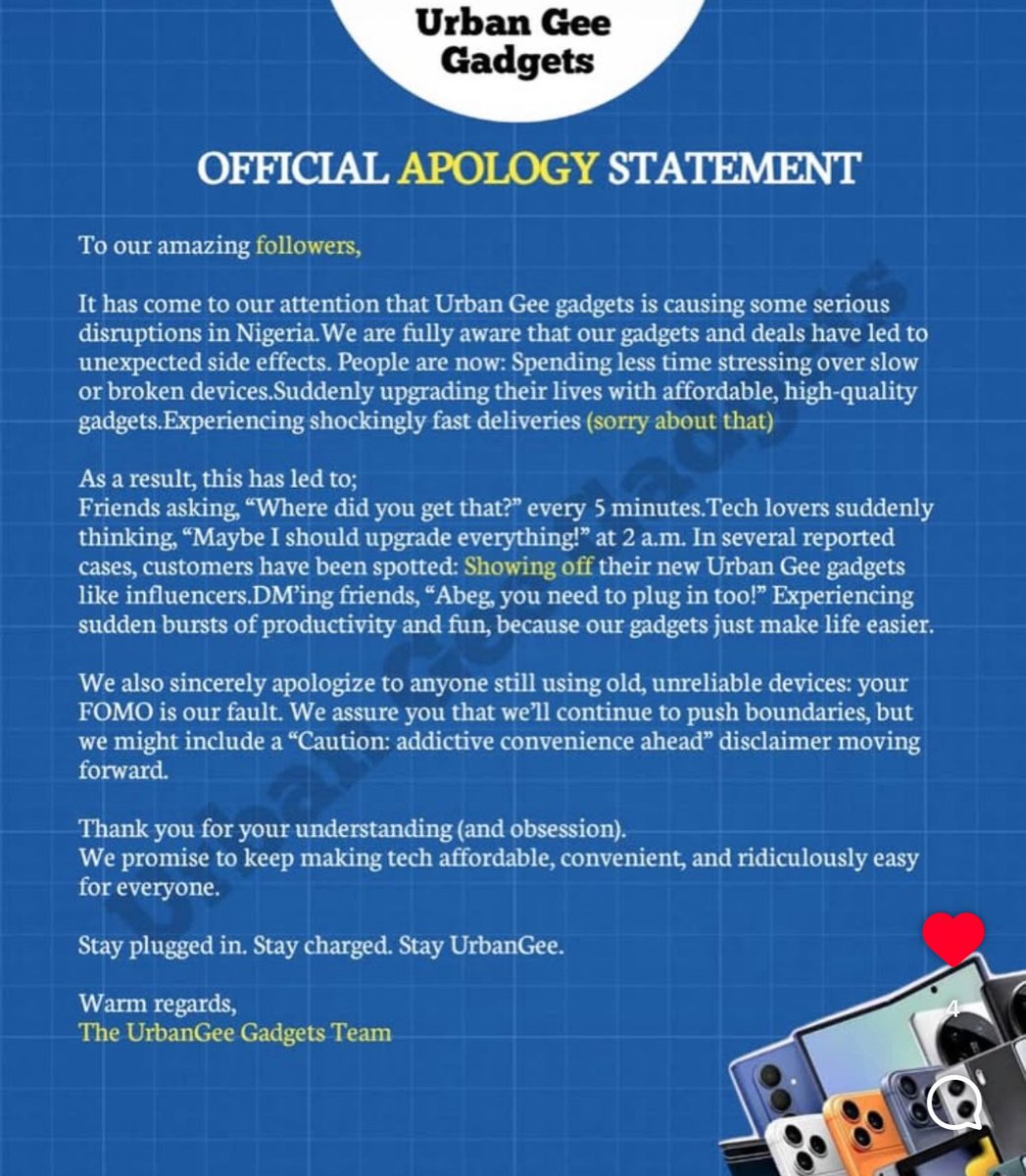 urbangeegadgets's tweet photo. We are tendering our heartfelt apology❤️ https://t.co/dxlaaqRQhU