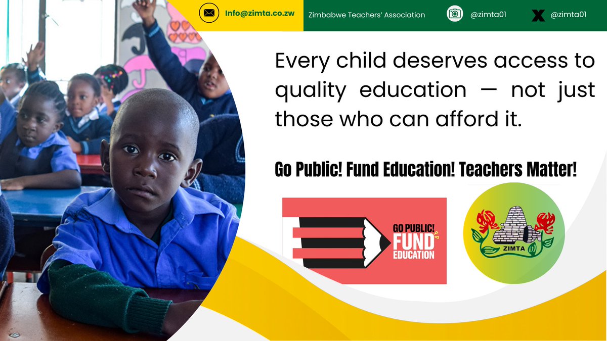 zimta01's tweet image. Empowering futures by making quality education accessible to all kids because learning shouldn’t be a privilege for a few . 🎓💼 #FundPublicEducation #TeachersMatter #ZIMTA