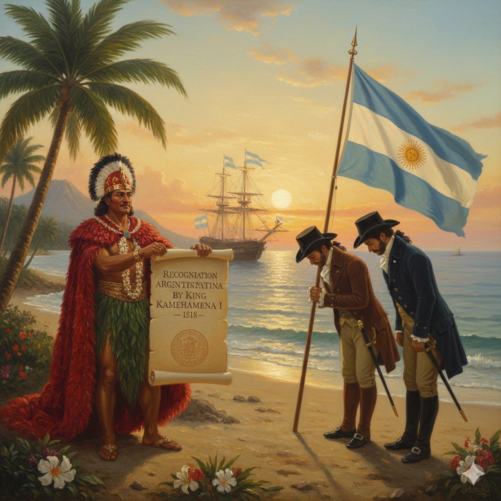 TraductorTeAma's tweet image. ¿Lo sabías? El Rey Kamehameha I de Hawaii, fue el primero en reconocer a la Argentina como un país independiente en 1818.
O sea, 2 años estuvieron todos haciéndose los boludos hasta que Hipólito Bouchard, un marino francés al servicio de la independencia argentina, viajó con la…