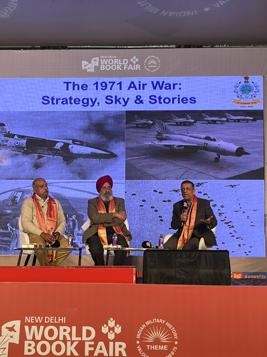 TheBrownBeagle's tweet photo. Had the privilege of speaking at the New Delhi World Book Fair last week, alongside Air Marshal Vikram Singh, who recently published #BecauseOfThis, a 700-page tome on the 1971 air war, moderated by the gracious Sqn Ldr @RanaChhina1. Couldn't ask for a better start to 2026 🙏🏾🤞🏾 https://t.co/8vq90rCcqs