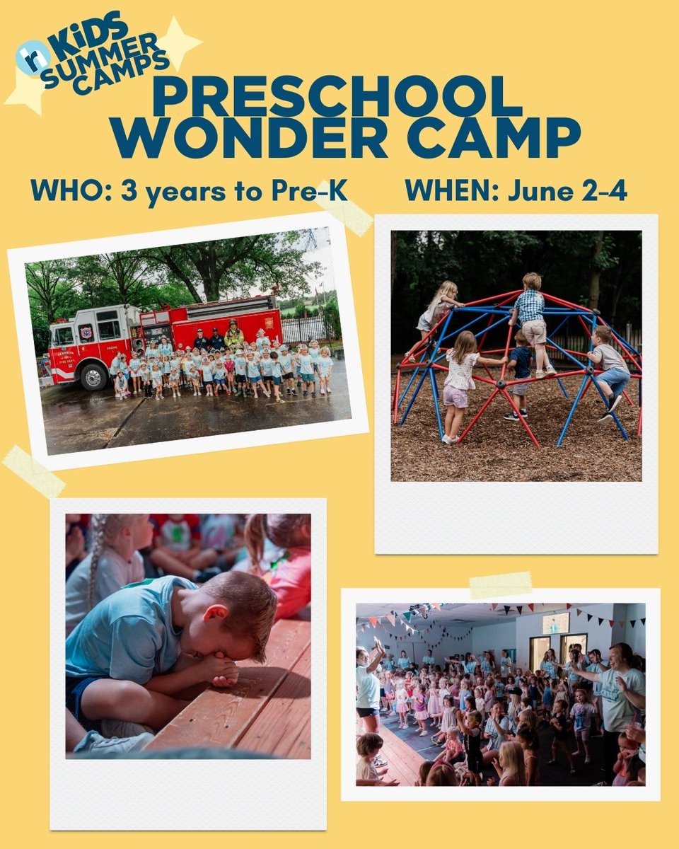 rhcc's tweet image. ☀️ Kids Camp registration is now open! If you have children from preschool through 5th grade, now’s the time to register at rollinghills.church/camps. Spots fill fast so don't wait!