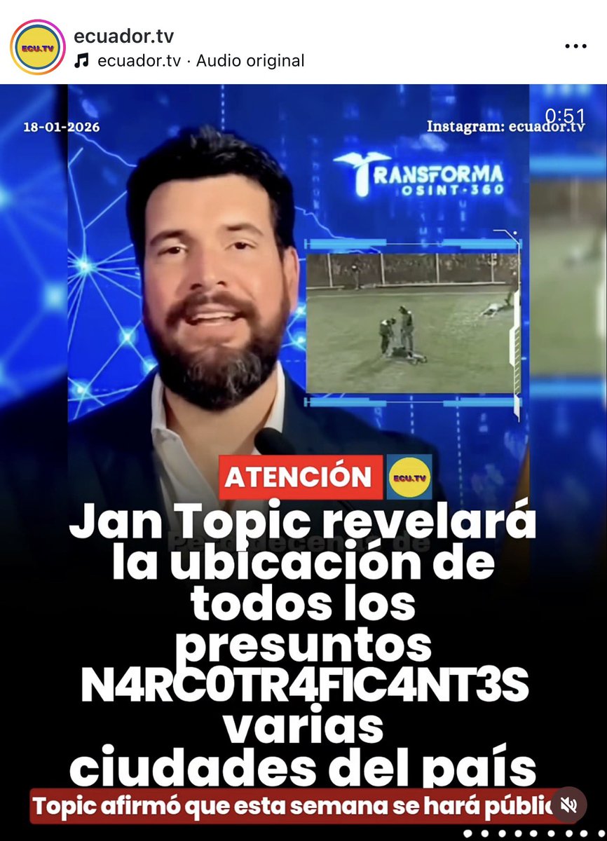 DrJulioCueva's tweet image. Si Topic le acierta, no solo será un “golpe a las mafias”, será un golpe mortal a la narrativa oficial.

Porque se supone que el Estado tiene inteligencia, bases de datos, UAFE, Policía, FF.AA. y mayor presupuesto.

Pero resulta que es un particular quien les dice cuándo, cómo y…