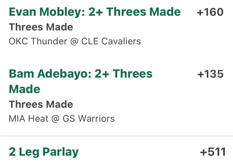 ShotonTarget10's tweet photo. For the past 2 years, I’m the reason sportsbooks completely changed how they price Evan Mobley and Bam Adebayo’s 3PT markets.

2024:
I caught their 2+ threes at +17000 (historic).
Later that season, I hit them AGAIN at +6700. The cashout was insane.

2025:
Books adjusted. I still sniped it at +1622.

2026:
The same play now sits at +511.

You don’t force a market correction like that unless you were way ahead of everyone else.

And today might be the best matchup they’ve had to do it again.

Mobley gets clean, wide-open above-the-break looks when the defense collapses the paint.

Bam gets the open drop-coverage handoff threes he has buried before.

These are the exact triggers behind all my biggest hits.

If there was ever a spot for another surprise three-point game from both, it’s tonight. Wouldn’t shock me if they each hit 3+ threes.

Two years of sniping this market.
Still here. Still leading the way.

All PLAYS are 100% free below. ⬇️⬇️
https://t.co/AMvzw0mTO3