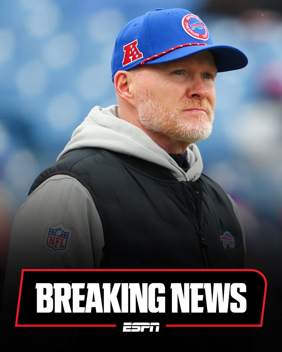 AdamSchefter's tweet image. Bills fired HC Sean McDermott, per source.