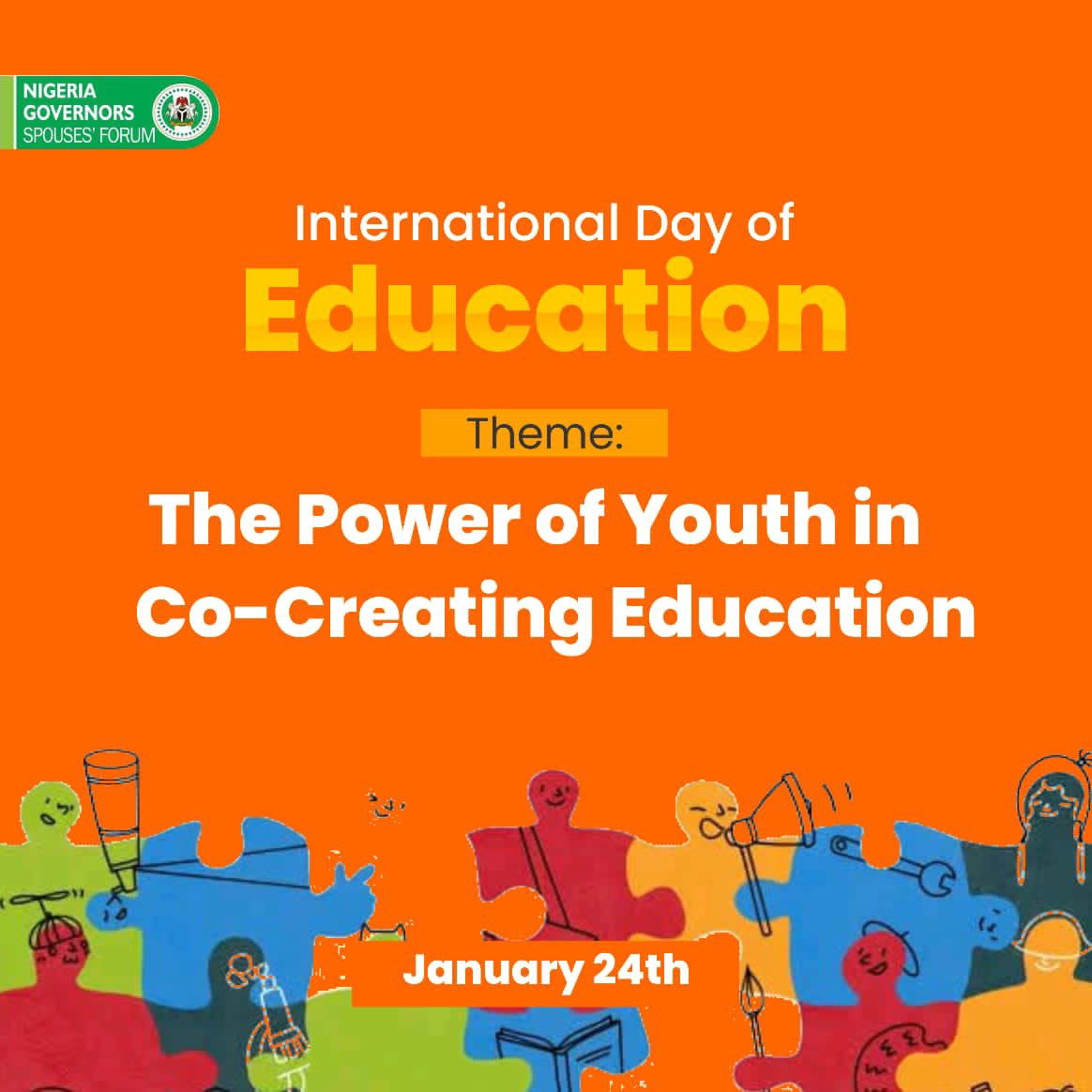 FirstLadyJigawa's tweet photo. Today, as we commemorate the International Day of Education, I join the people of Jigawa State—our teachers, parents, the Nigeria Governors’ Spouses’ Forum, and partners across the country—to celebrate the strength, creativity, and resilience of our youth.

Education is not only a pathway to opportunity; it is a shared responsibility. When young people are empowered to co-create learning through their ideas, innovation, and leadership, we build an education system that is inclusive, relevant, and prepared for the future.

In Jigawa State, we remain committed to supporting quality education for every child and youth by promoting skills development, digital literacy, and strong values that prepare them to thrive and lead. Our collective investment in education today is an investment in peace, prosperity, and sustainable development for tomorrow.

Let us continue to listen to our young people, work with them, and create enabling environments where their full potential can flourish.

Happy International Day of Education.

Hajiya Hadiza Umar A. Namadi
First Lady, Jigawa State

#InternationalDayOfEducation #NGSF #YouthInEducation #CoCreatingEducation #JigawaStat