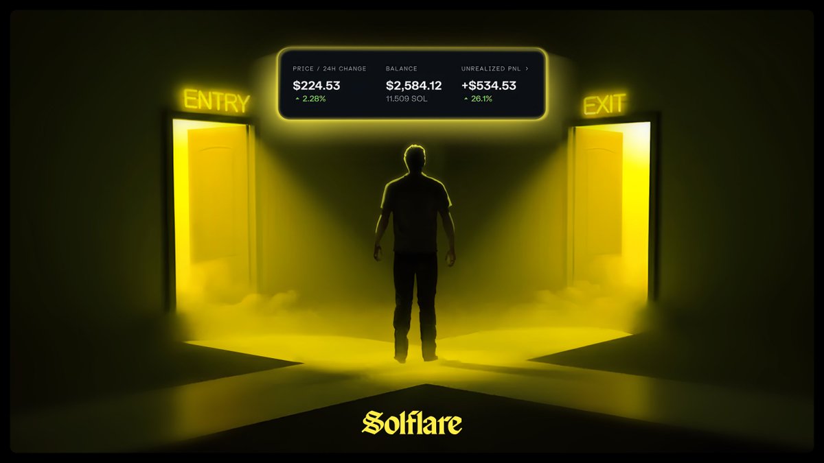 solflare's tweet image. Entry is a moment.
Exit is a decision.
PnL is the space between the lines.

That space is where traders win, and it's inside your Solflare.