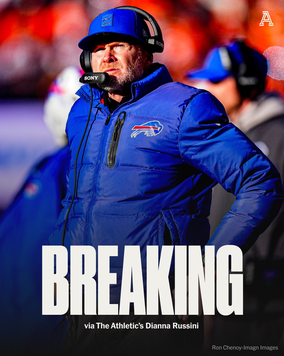 DMRussini's tweet image. BREAKING: Sean McDermott is out as the Bills’ head coach, a source tells The Athletic.
