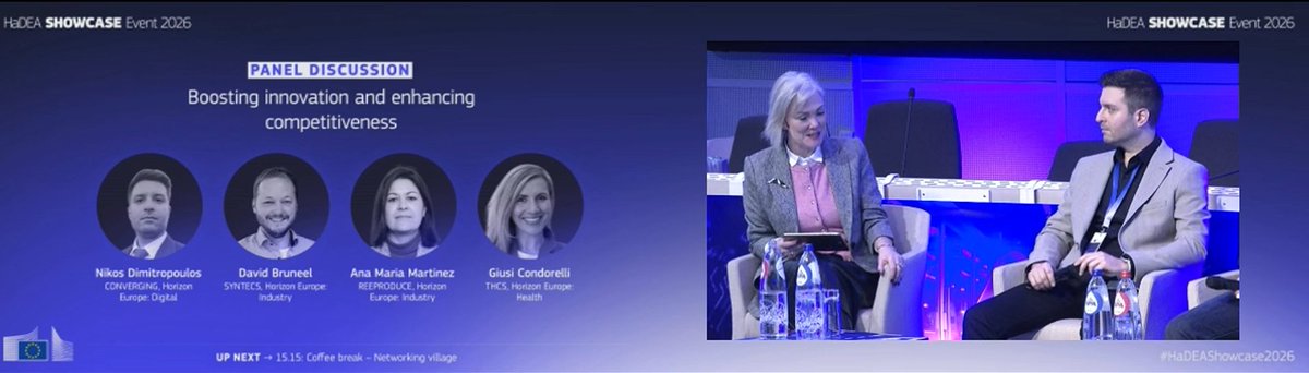 ConvergingEu's tweet image. #CONVERGING at #HaDEAShowcase Event 2026

Our project is part of the discussion on "Boosting innovation and enhancing competitiveness" represented by Nikos Dimitropoulos, @LMSUPATRAS @HorizonEU Digital!