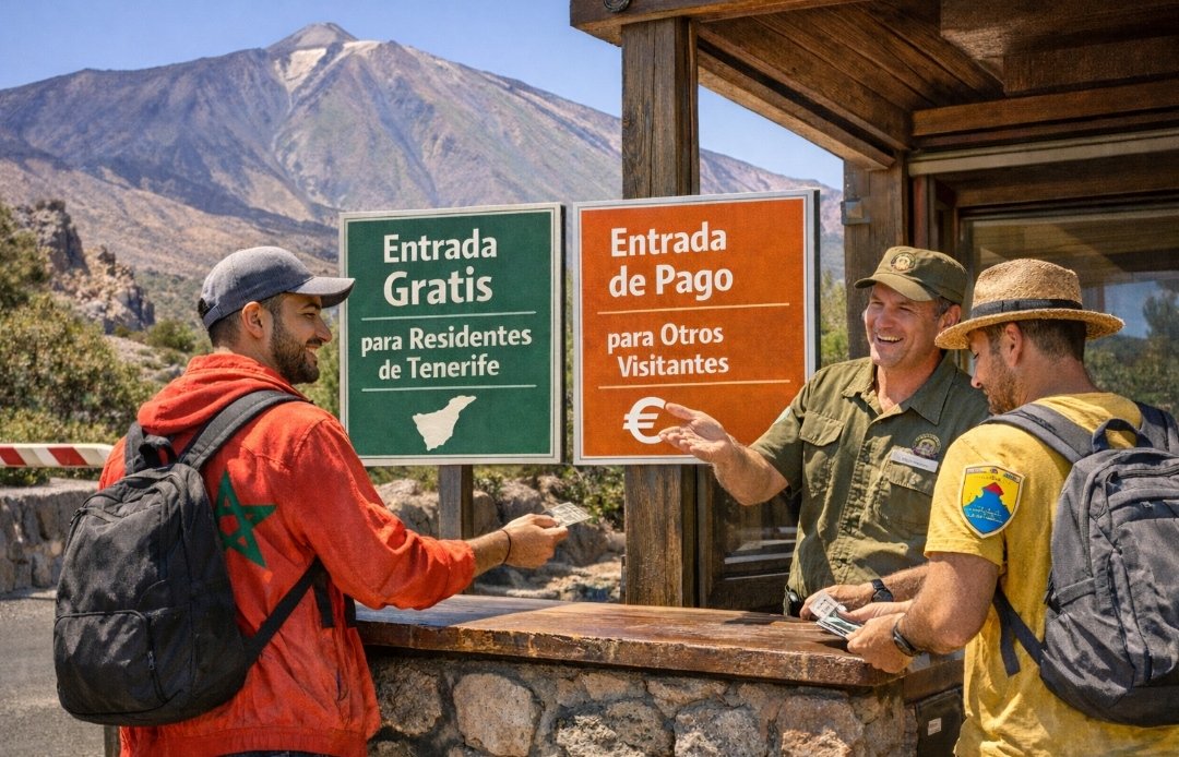 CanarioToday's tweet photo. Las políticas del nacionalismo canario.

🇲🇦 Mohamed, residente en Tenerife. Gratis para acceder a senderos en El Teide.

🇪🇸🇮🇨 Yeray, de Gran Canaria. A pagar. https://t.co/K0g9exSrAA