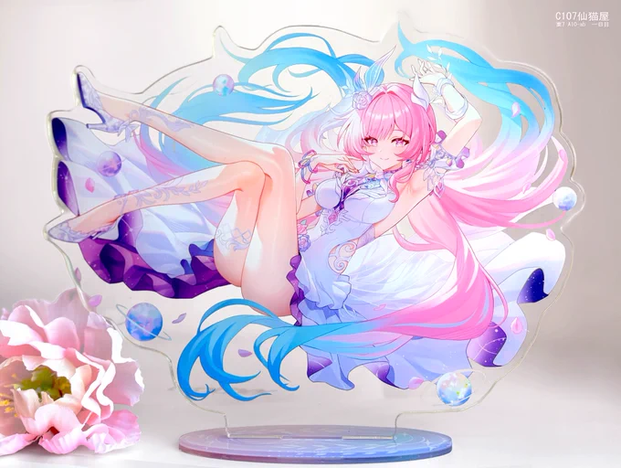 大変お待たせいたしました〜 C107新作の ・コロンビーナ アクリルスタンドプレート ・キュレネ アクリルスタンド BOOTHにて事後通販スタートしました