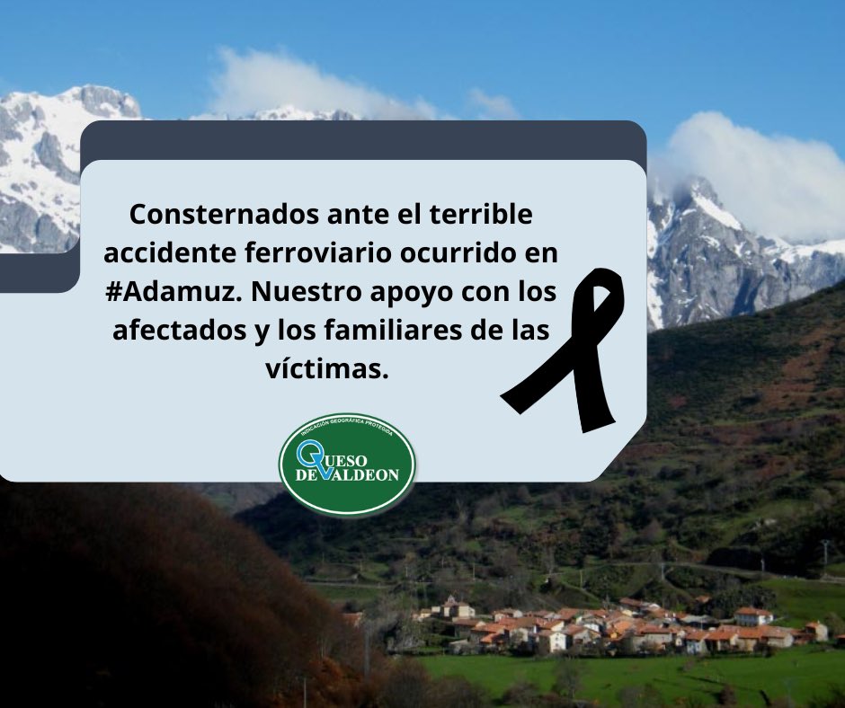 Desde Queso de Valdeón, nuestras condolencias a las familias de las víctimas del accidente ferroviario en  #Adamuz. Fuerza a los heridos y gracias a emergencias, sanitarios, vecinos y voluntarios.
 #descarrilamiento #solidaridad