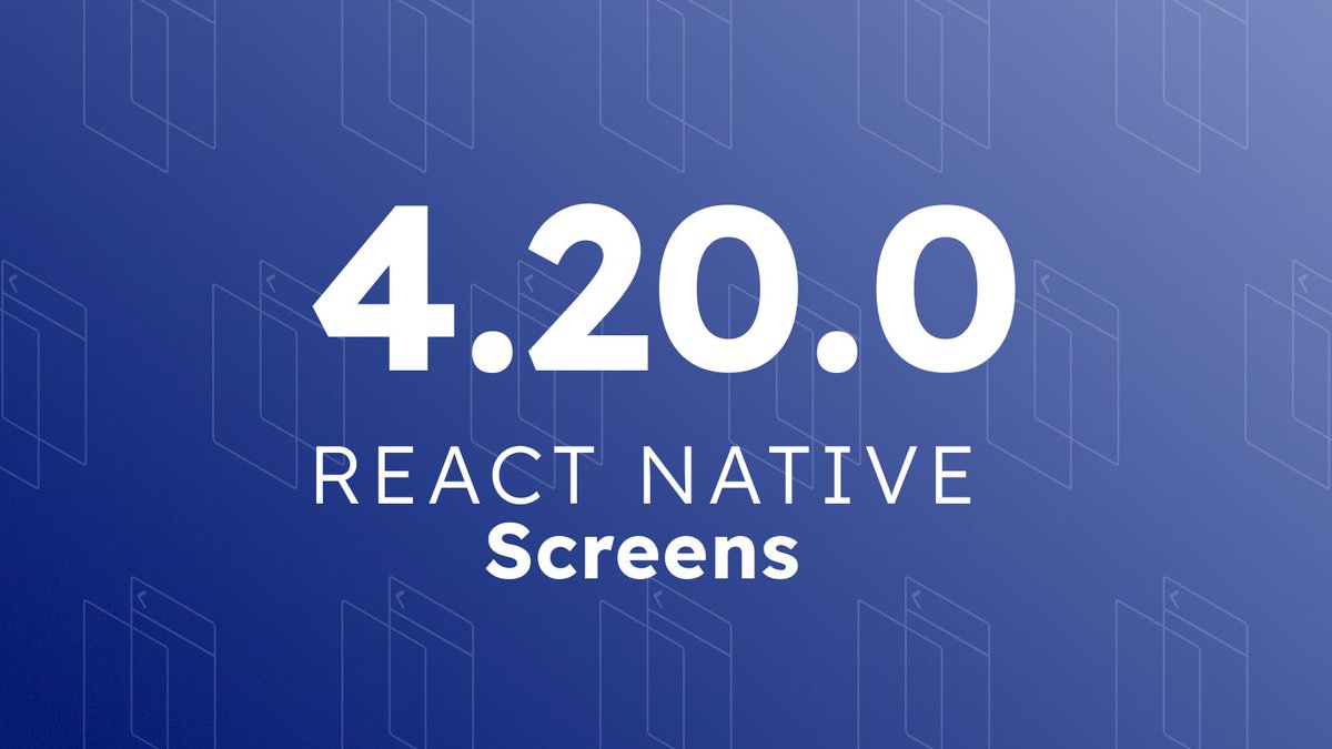Say hi to React Native Screens 4.20.0! 🚀

✔️ formSheet now supports dynamic content size
✔️ Accessibility &amp; testing improvements for bottom tabs
✔️ Fixed library types incompatible with React 4.19.0
✔️ Crucial fix for invisible or misaligned subviews in headers on iOS