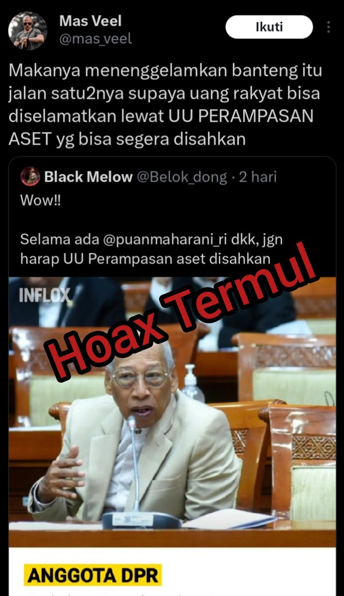 Anak__Ogi's tweet image. Lagi ternak Jokowi bikin hoax dan fitnah terhadap PDIP dan ketua DPR Puan Maharani.
Ini akun2 asunya @mas_veel @Belok_dong.🖕

Fakta PDIPlah yg sdh mendesak agar RUU perampasan aset segera dibahas tapi termul malah tuduh sebaliknya.
Lagian tnp PDIP koalisi Jokowi bisa mensahkan