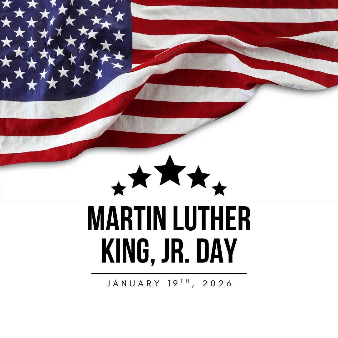lyoncsd's tweet image. In observance of Martin Luther King Jr. Day, all schools and district offices will be closed on Monday, January 19, 2026.

#MLK #LyonCSD #Smalltownsbighearts