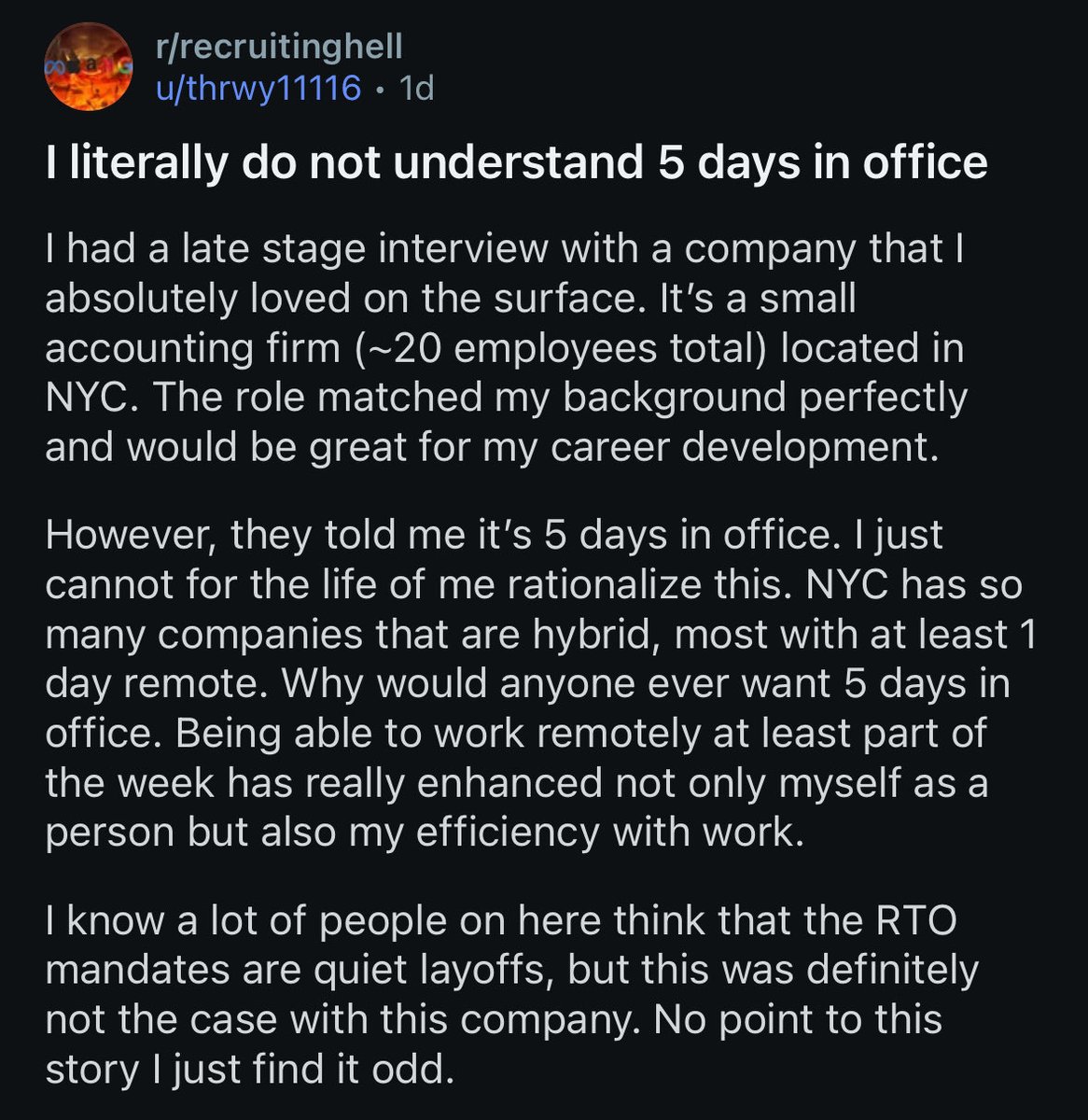 BoringBiz_'s tweet image. Have said this before and will say it again

If you are early in your career, the biggest low hanging fruit that can help you land a job faster or get promoted faster is being willing to work 5 days in person

This used to be table stakes before 2020. Now, experienced folks will…