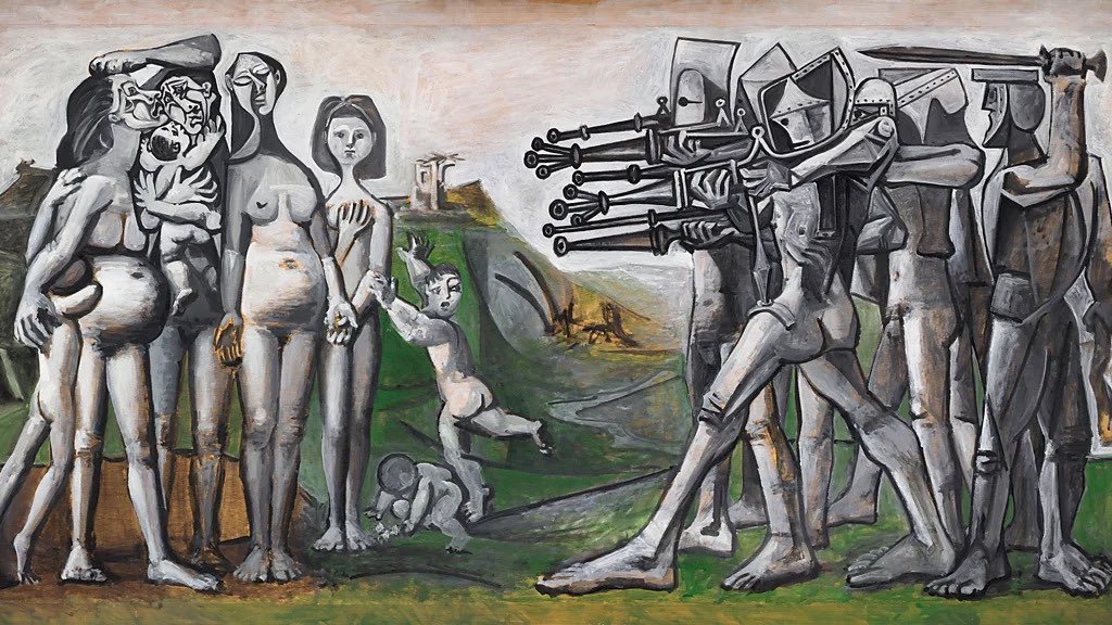 “Massacre in Korea”, a painting completed on January 18, 1951, by Pablo Picasso, is a powerful condemnation of the Korean War that criticizes U.S. war crimes against civilians.