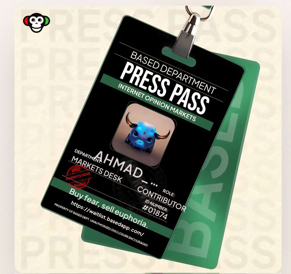 Simple Guide: <a href="/Basedappcom/">Based</a> Press Pass &amp; Bananas

💰 Funding: Undisclosed
💯 Cost: FREE

🆕 Based is building markets to measure public opinion.
🎟️ Their Press Pass is now live.

👇 How to get started

🔗 Join the waitlist
waitlist.basedapp.com/?ref=9fPHmhcrBg

✅ Log in with X
✅ Follow