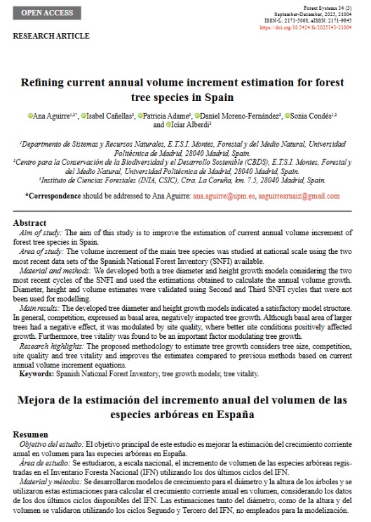 ForesRock's tweet image. En este nuevo trabajo damos un vuelta al cálculo del incremento en volumen de las especies forestales españolas.   ¡No te lo pierdas!