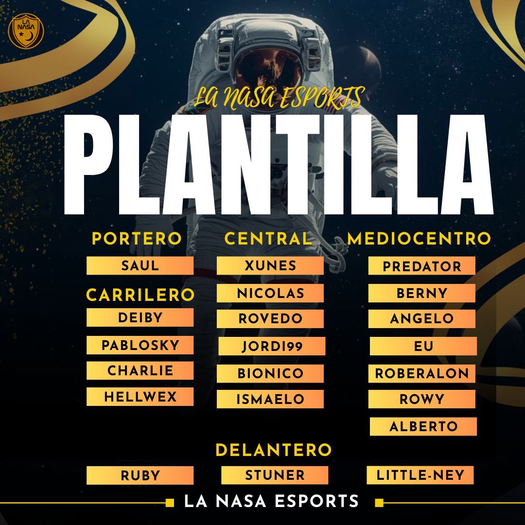 Presentamos a nuestros  21 Astronautas que competirán esta Temporada🚀🔥

🔵 #NasaeSports ⚪️