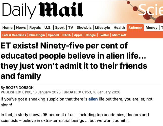 Do you get the impression we are being primed for some disclosure regarding aliens ?