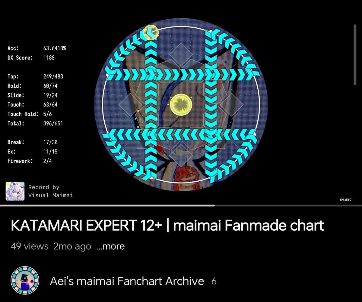 Aei7162's tweet photo. No way my Katamari maimai chart made it to a waterdnk video 💀 https://t.co/eVjKt8yxaU