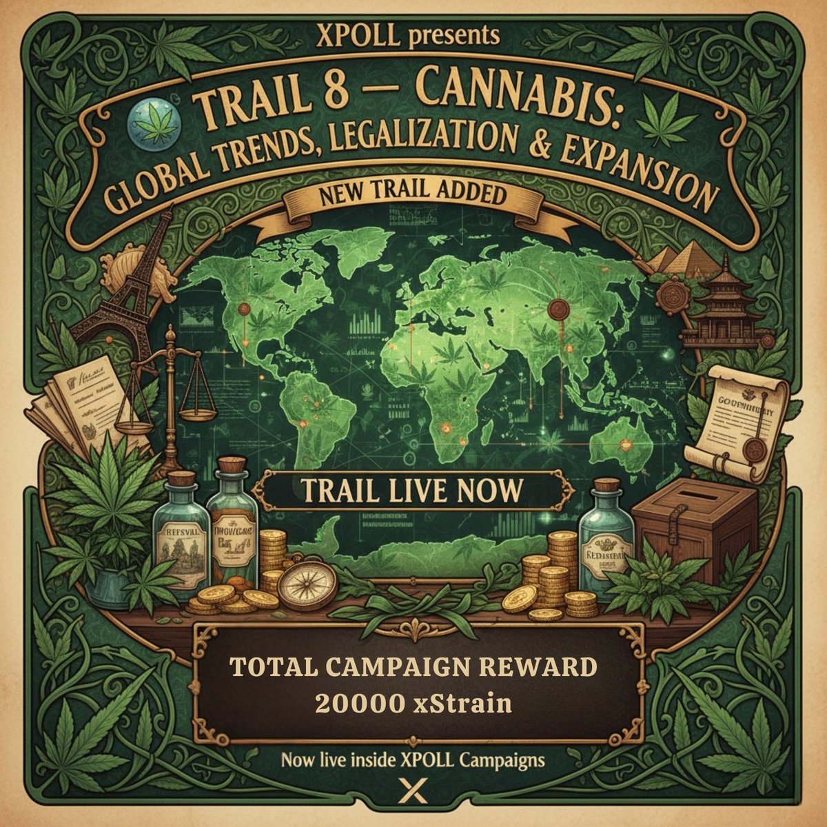 xpollplatform's tweet photo. ๐ฟ New Trail Added to STRAIN DROP 2.0
Cannabis โ Global Trends, Legalization & Expansion
๐ https://t.co/2jQihaI3kS
A new intelligence trail is now live.
Explore how cannabis legalization is unfolding worldwide from policy shifts to market expansion and help shape the future of cannabis intelligence.
๐งญ Trail Live Now
๐ง Powered by XPOLLโs AI-driven intelligence
๐ฐ Earn xStrain, XPOLL & SUI for meaningful participation
Only on XPOLL.
#XPoll #StrainDrop #Cannabis #GlobalTrends #Legalization #Web3 #AI #Crypto #Data #SUI #xStrain