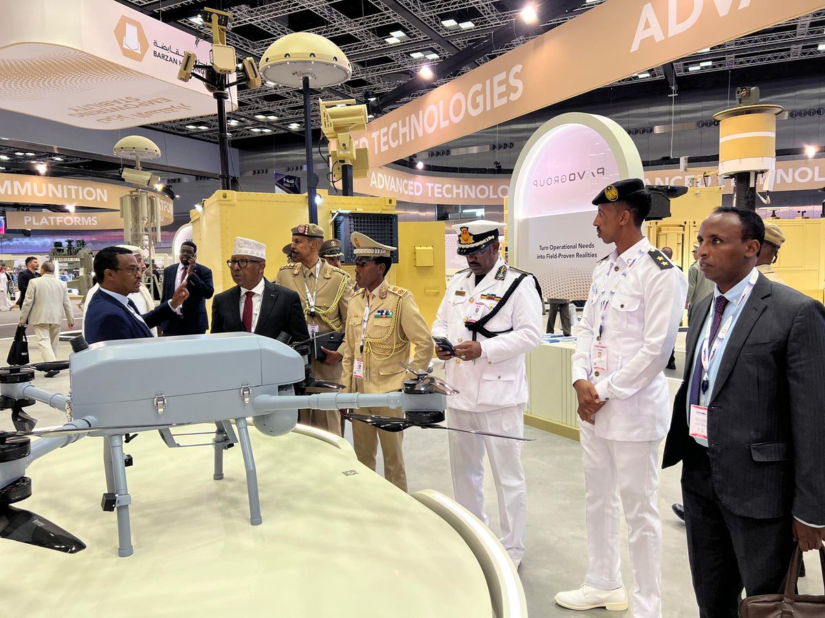 MoDSomaliya's tweet photo. The Minister of Defence of the Federal Government of Somalia, H.E. Ahmed Moallim Fiqi, who is on an official working visit to Doha, today attended the opening of DIMDEX 2026, the ninth edition of the Doha International Maritime Defence Exhibition and Conference, formally inaugurated under the patronage of the Emir of the State of Qatar, H.H. Sheikh Tamim bin Hamad Al Thani.

During his visit, Minister Fiqi will sign a defence cooperation agreement between the Federal Government of Somalia and the State of Qatar.

DIMDEX 2026, hosted by the Qatar Armed Forces, is a leading international platform for maritime defence and security, showcasing advanced technologies and military equipment. The Minister’s participation reflects Somalia’s ongoing efforts to enhance the capabilities of the Somali National Armed Forces and to expand defence and security partnerships internationally.

The Minister is accompanied by the Commander of the Somali National Army, Major General Odowaa Yusuf Rageh; the Commander of the Navy and Coast Guard, Brigadier General Abdiwahab Abdullahi Omar; senior officials from the Ministry of Defence and the Somali National Army Command; and representatives from the Embassy of Somalia in Qatar.