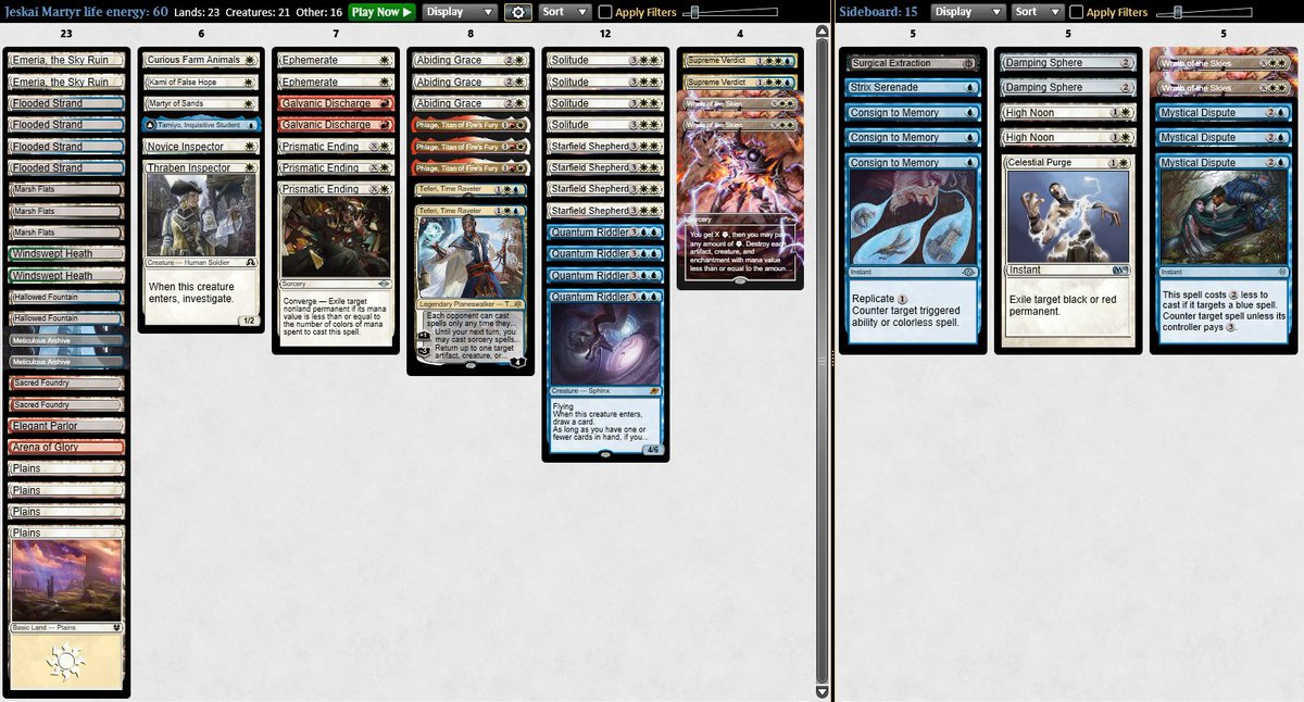 Mi lista de Jeskai Martyr Life actualizada y mejorada. Funciona como un cañon💥