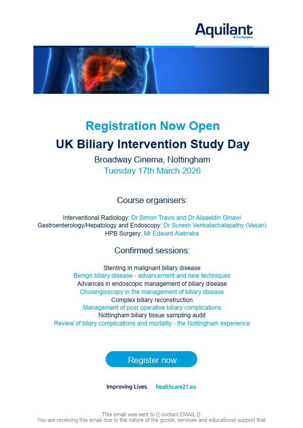 AquilantGI's tweet photo. Do you have an interest in #biliary intervention?
REGISTER NOW for the Biliary Intervention Study Day. Enjoy a day full of lectures, hands-on & networking opportunities
📅 17 March 2026
🕙 10am – 4pm
📍 Nottingham
https://t.co/50UYUPv7MU
#BiliaryIntervention #ERCP #Cholangioscopy https://t.co/cF98uY820E