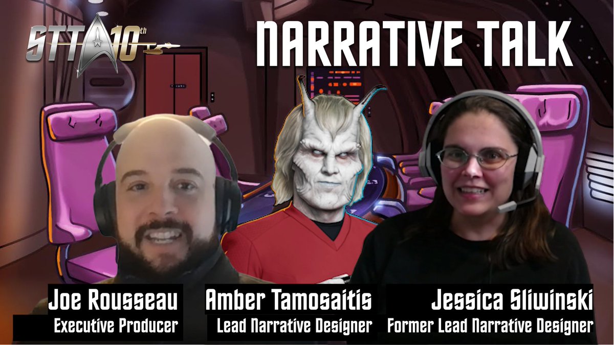 STTimelines's tweet photo. Celebrating 10 years of #StarTrekTimelines!๐
Join our Executive Producer and Narrative Designers as they discuss the game's evolution, writing secrets, and working with John de Lancie (Q). ๐ญ๐
Watch the full interview here: https://t.co/L0gqnaWBm2 https://t.co/GlfKUuiPHo