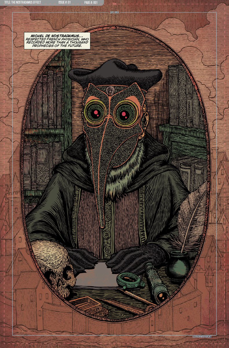 BootleggerComic's tweet image. Tomorrow we launch The Nostradamus Effect on Kickstarter.

The entire 12-issue story is written.
Issue #1 is complete at the script level, with finished preview pages — and this campaign funds full production and printing.

We go live tomorrow.