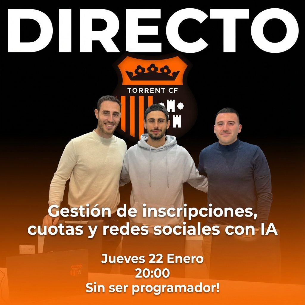 Pablo_Sala_M's tweet photo. Directo con @p_vicentefut  y @SergiBreso , gestores deportivos del @tcf_oficial que están aprovechando la #IA para hacer su trabajo más fácil en el club.

Si quieres saber cómo, apúntate: https://t.co/A7PUpwR5Wz

Nos vemos el Jueves 22 de enero a las 20:00 https://t.co/AQK7P3oTCq