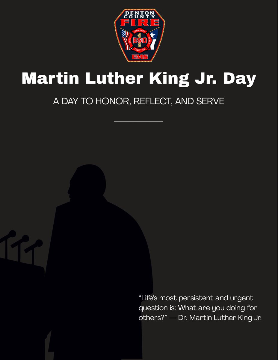 “Life’s most persistent &amp; urgent question is: What are you doing for others?” - Dr. Martin Luther King Jr.

Service to others is more than a calling - it’s our commitment every day. 

We honor his legacy and serve, protect, &amp; support our community w/ dedication &amp; compassion.